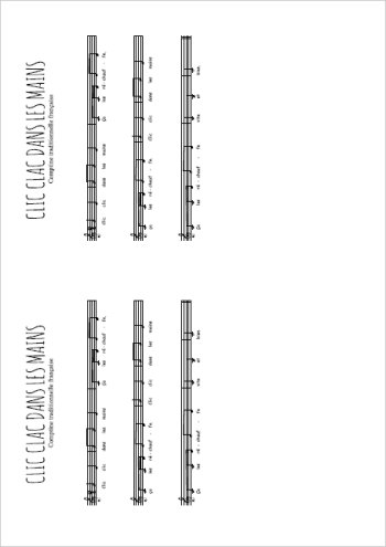 Clic clac dans les mains Partition gratuite